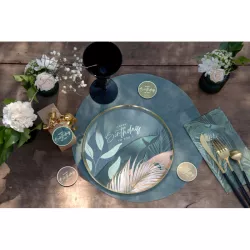 10 assiettes en carton Tropical chic