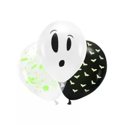 3 palloncini "Boo" Luce UV