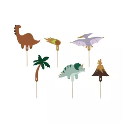 6 dinosaur cake toppers