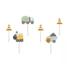 6 Construction site cake toppers