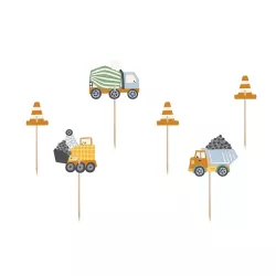 6 Construction site cake toppers