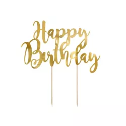 1 Cake topper Happy Birthday - gold