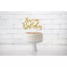 1 cake topper Happy Birthday - oro
