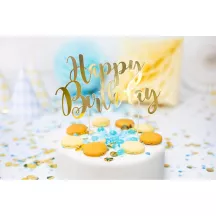 1 Cake topper Happy Birthday - gold