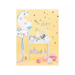 1 Cake topper Happy Birthday - silver
