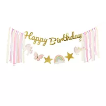 Einhorn Girlande "Happy Birthday"