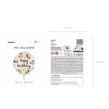Folienballon "Happy birthday" Baustelle