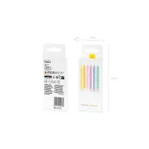 6 Bougies pastel torsadées