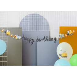 1 Girlande Baustelle "Happy Birthday"