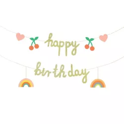 Golden glitter garland "Happy birthday"