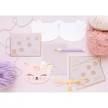 6 Cat invitation cards