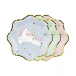 6 Petite assiettes licorne en carton