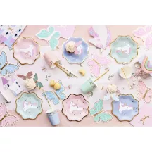 6 piccoli piatti di carta unicorno
