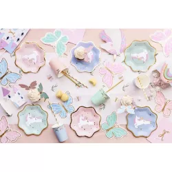 6 Small unicorn paper plates