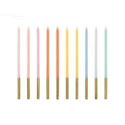 10 Tall multicoloured candles