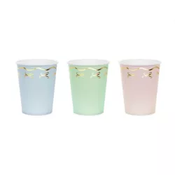 6 Pastel coloured paper cups