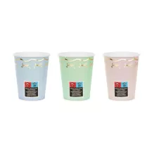 6 bicchieri di carta color pastello