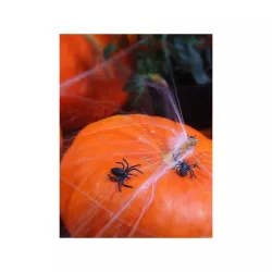 10 black plastic spiders