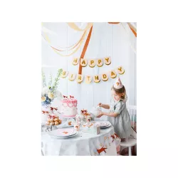 Guirlande "Happy Birthday" rose et doré