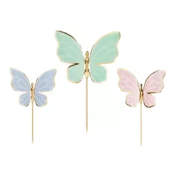 9 Cake toppers papillons