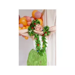 Hawaii flower and leaf necklace set