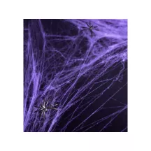 60g lilas Spinnennetz mit schwarze Spinnen