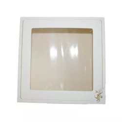 Scatola per torte con finestra Bianco/Oro, 28 x 28 x 12 cm