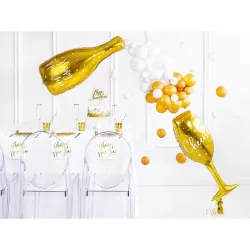 1 bottiglia di champagne con palloncini in foil 3D