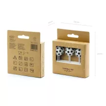6 candles "soccer balls"