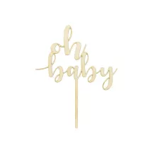 Cake Topper aus Holz "Oh Baby"