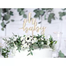 Cake Topper en bois "Oh Baby"