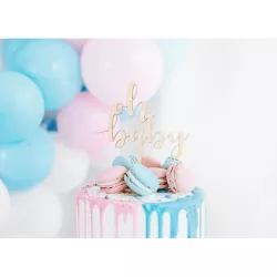Cake Topper in wood "Oh Baby"