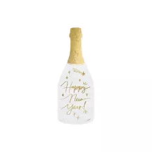 20 weiss-goldene Flaschenservietten "Happy New Year"