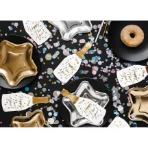 20 Serviettes blanches et dorées "Happy New Year"