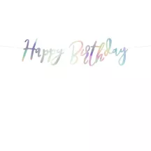 Garland "Happy Birthday" - iridescent
