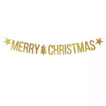 1 Golden "Merry Christmas" banner