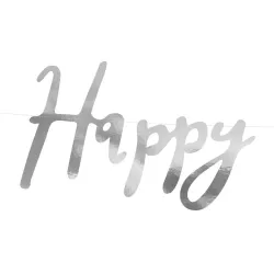 Girlande Happy Birthday - silber