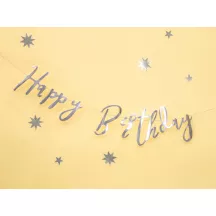 Garland Happy Birthday - silver