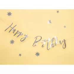 Girlande Happy Birthday - silber