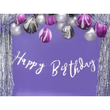 Ghirlanda Buon Compleanno - argento