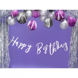 Garland Happy Birthday - silver