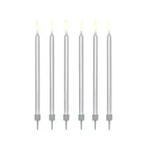 Candele lunghe d'argento