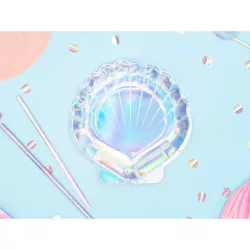 Iridescent Plates "Mermaid Party" in cardboard