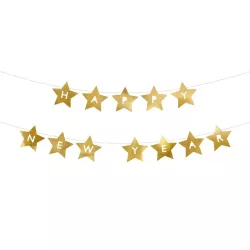 1 golden star Happy New Year garland