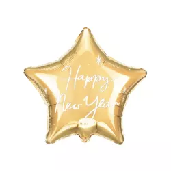 1 ballon étoile doré "Happy New Year
