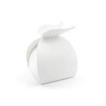 Scatola bianca "ali" per dolci in cartone - 10 pezzi.