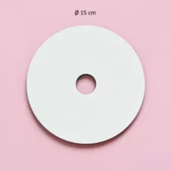 Weisse runde Tortenplatten mit zentraler Öffnung - Durchmesser zur Auswahl: 15 cm
