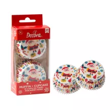 36 custodie per cupcake Babbo Natale