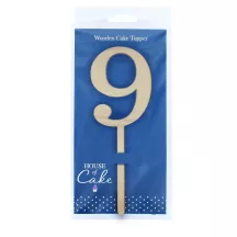 Cake topper en bois - Chiffre: 9