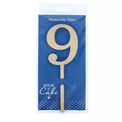 Cake topper in legno - numero: 9